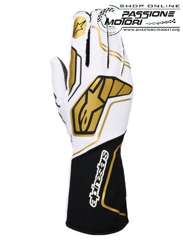 Guanto Alpinestars TECH-1 KX V4 GLOVES (Bianco-Oro)