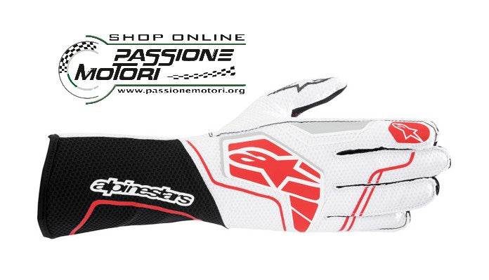 Guanti karting Alpinestars Tech-1 KX V4 Nero/Bianco/Rosso Omologato FIA 8877-2022