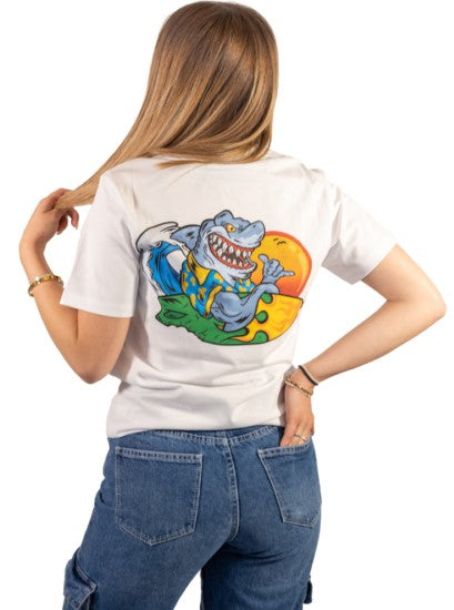 T-Shirt Squalo Mad Bianca Tg. S