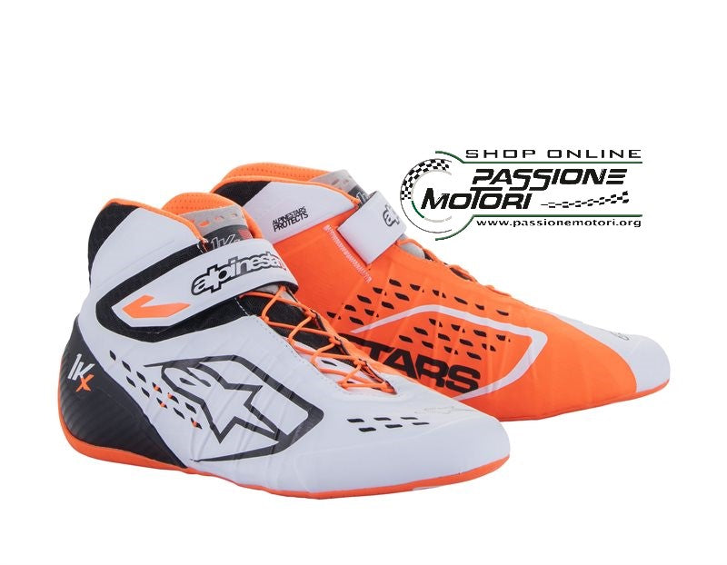 Scarpe Alpinestars KX V2 Bianco / Arancio Fluo