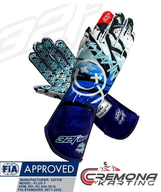 Guanto "PLUS F" - SMILE TO WIN - Ice Blue