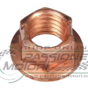 Dado flangiato M8 ramato esagono 10mm.
